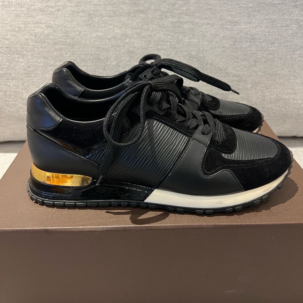 Louis Vuitton Epi Leather & Suede Black Run Away Sneakers